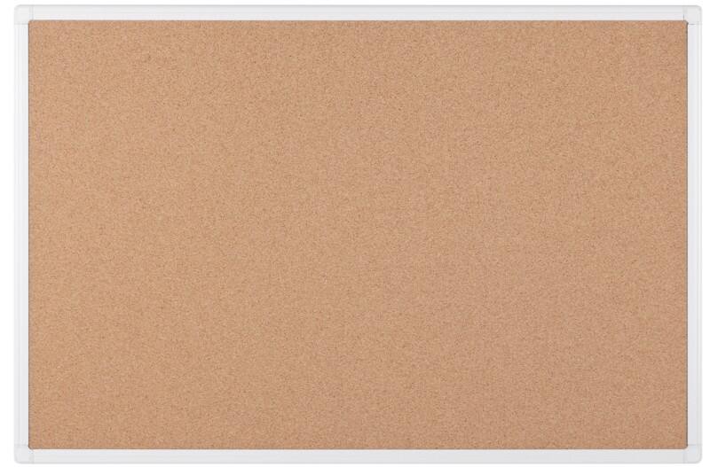 Bi-Office Maya Cork Noticeboard Non Magnetic Wall Mounted 120 (W) x 2.5 (D) x 90 (H) cm Aluminium Beige