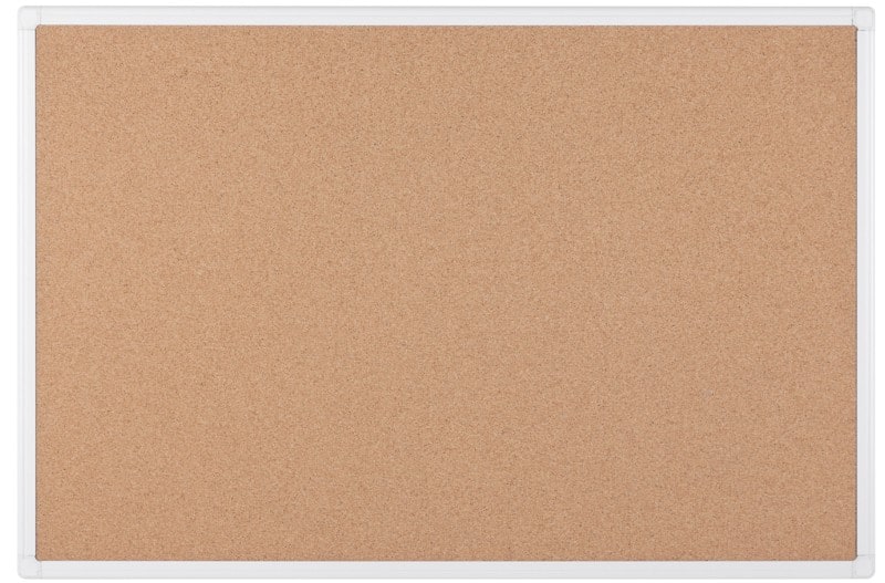 Bi-Office Maya Cork Noticeboard Non Magnetic Wall Mounted 90 (W) x 2.5 (D) x 60 (H) cm Aluminium Beige