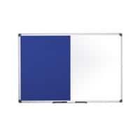 Bi-Office Wall Mounted Combi Board 1800 x 1200mm Blue Maya with Felt and Magnetic Steel Surface