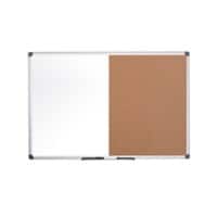 Bi-Office Wall Mounted Combi Board 800 x 600mm Brown/White Maya with Cork and Drywipe Surface