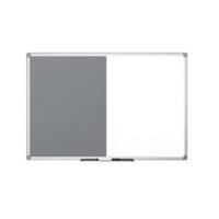 Bi-Office Wall Mounted Combi Board 1200 x 900mm Grey Maya with Felt and Magnetic Steel Surface