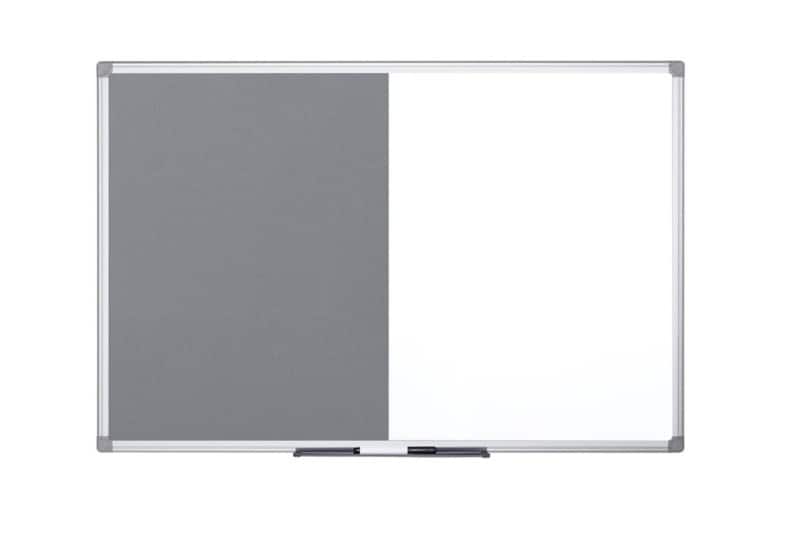 Bi-Office Maya Combi Board Magnetic Wall Mounted Lacquered Steel, Felt 180 (W) x 120 (H) cm Grey, White
