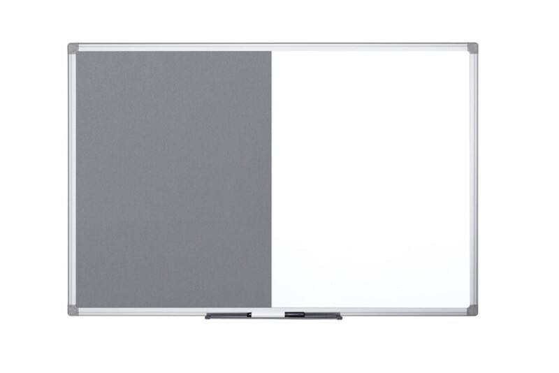 Bi-Office Maya Combi Board Magnetic Wall Mounted Lacquered Steel, Felt 90 (W) x 60 (H) cm Grey, White