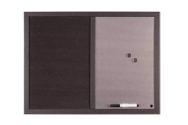 Bi-Office Black Shadow Combi Board Wall Mounted 60 (W) x 45 (H) cm Black, Silver
