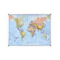 Bi-Office World Magnetic Map Magnetic 120 (W) x 90 (H) cm