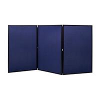 Bi-Office Exhibition System Display Board Floor Standing 3 Panels Felt 600 (W) x 900 (H) mm Blue, Grey