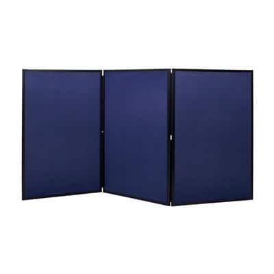 Bi-Office Exhibition System Display Board Floor Standing 3 Panels Felt 600 (W) x 900 (H) mm Blue, Grey