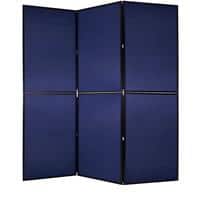 Bi-Office Exhibition System Display Board Floor Standing 6 Panels Felt 600 (W) x 900 (H) mm Blue, Grey