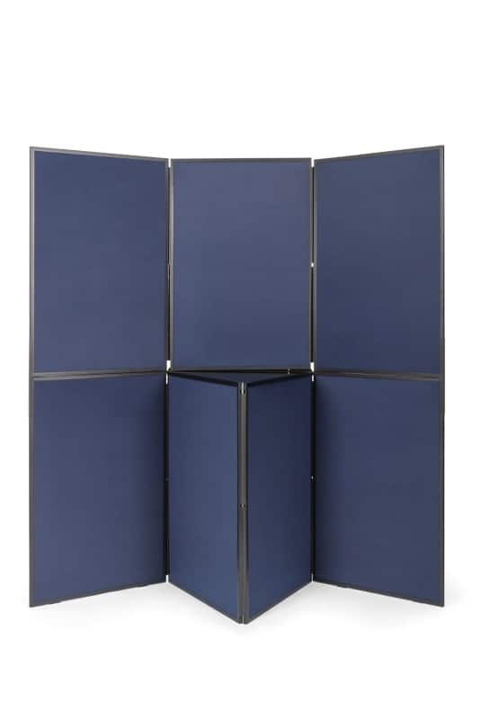 Bi-Office Exhibition System Display Board Floor Standing 7 Panels Plastic 900 (W) x 110 (D) x 600 (H) mm Blue, Grey DSP330517