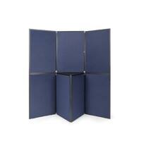 Bi-Office Exhibition System Display Board Floor Standing 7 Panels Plastic 900 (W) x 110 (D) x 600 (H) mm Blue, Grey