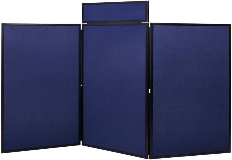 Bi-Office Exhibition System Display Board 3 Panels Felt 900 (W) x 600 (H) mm Blue DSP33266