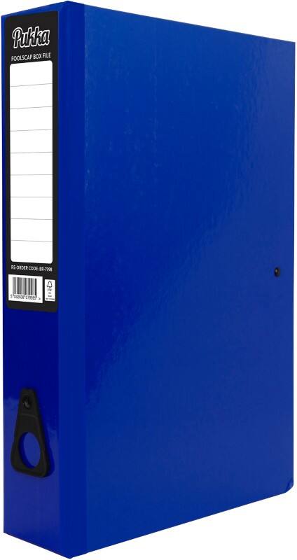 Pukka Brights Box Files Foolscap 75 mm Navy Pack of10