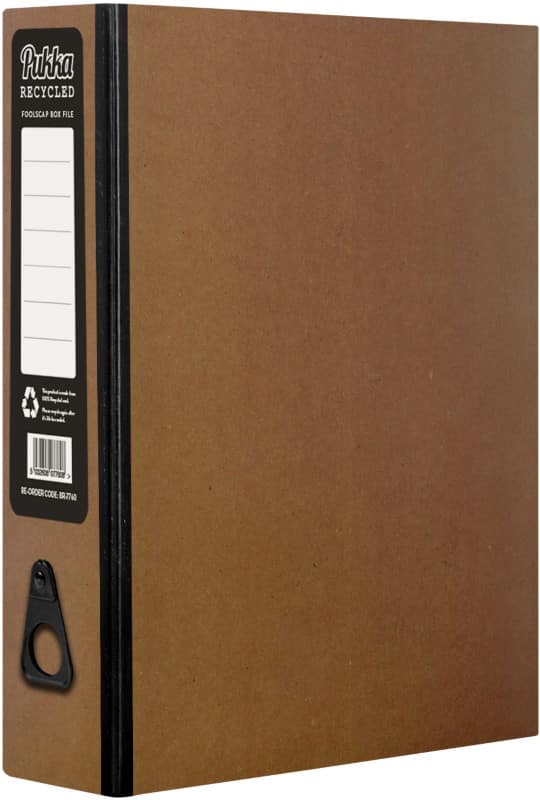 Pukka Recycled Box Files Foolscap 75 mm Brown Pack of 8