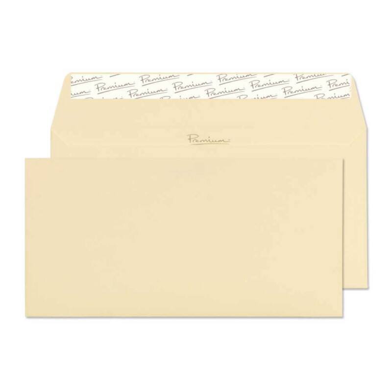 PREMIUM Business Envelopes DL 220 (W) x 110 (H) mm Adhesive Strip White 120 gsm Pack of 50