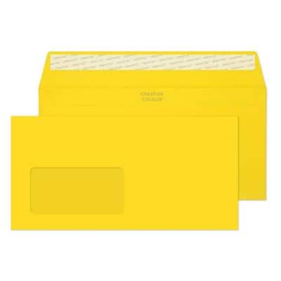 Creative Peel & Seal DL+ Coloured Envelope Yellow 229 (W) x 114 (H) mm Window 120 gsm Pack of 500