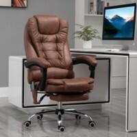 Vinsetto Distressed Leather-Look 6-Point Massage Office Chair Brown