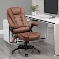 Vinsetto PU Leather 6-Point Massage Office Recliner Chair Brown