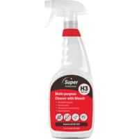 Super Professional Products H3 Multi-Purpose Cleaner with Bleach 750ml 6 Bottles