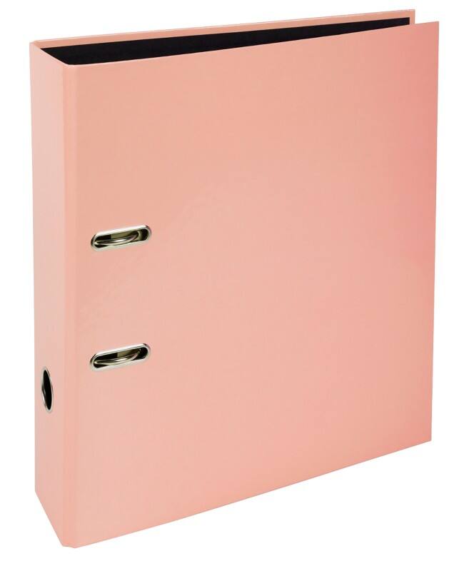 Exacompta Aquarel Prem Touch Wide Lever Arch File A4 80 mm Coral 2 Rings 53567E Cardboard Portrait Pack of 10