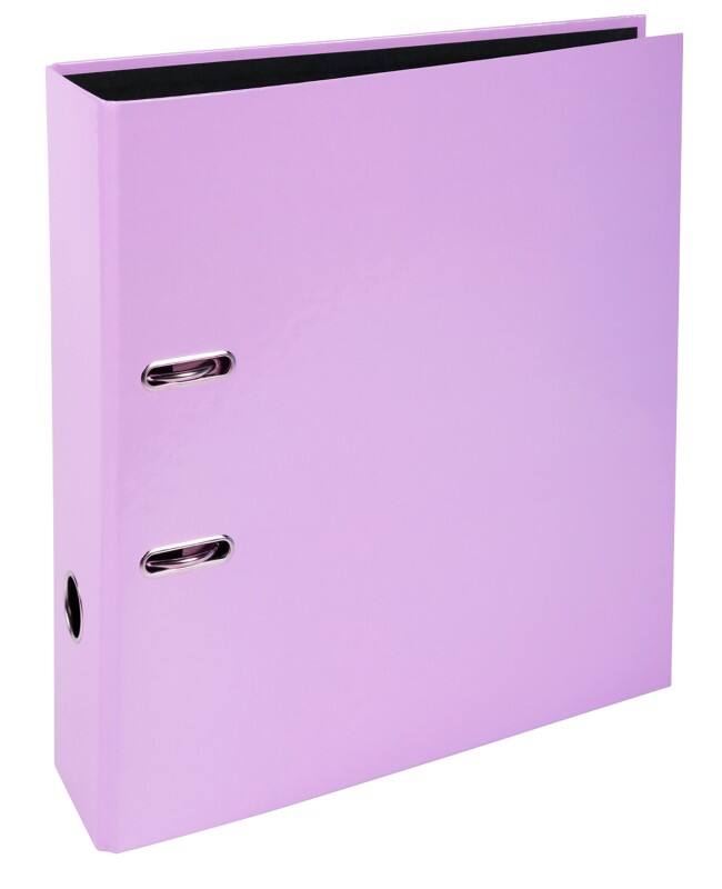 Exacompta Aquarel Prem Touch Wide Lever Arch File A4 80 mm Mauve 2 Rings 53565E Cardboard Portrait Pack of 10