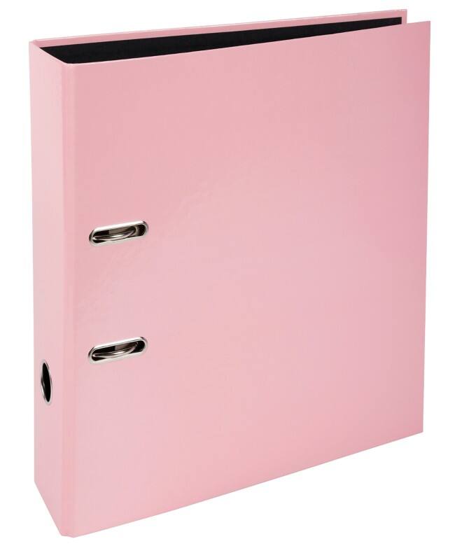 Exacompta Aquarel Prem Touch Wide Lever Arch File A4 80 mm Pink 2 Rings 53566E Cardboard Portrait Pack of 10