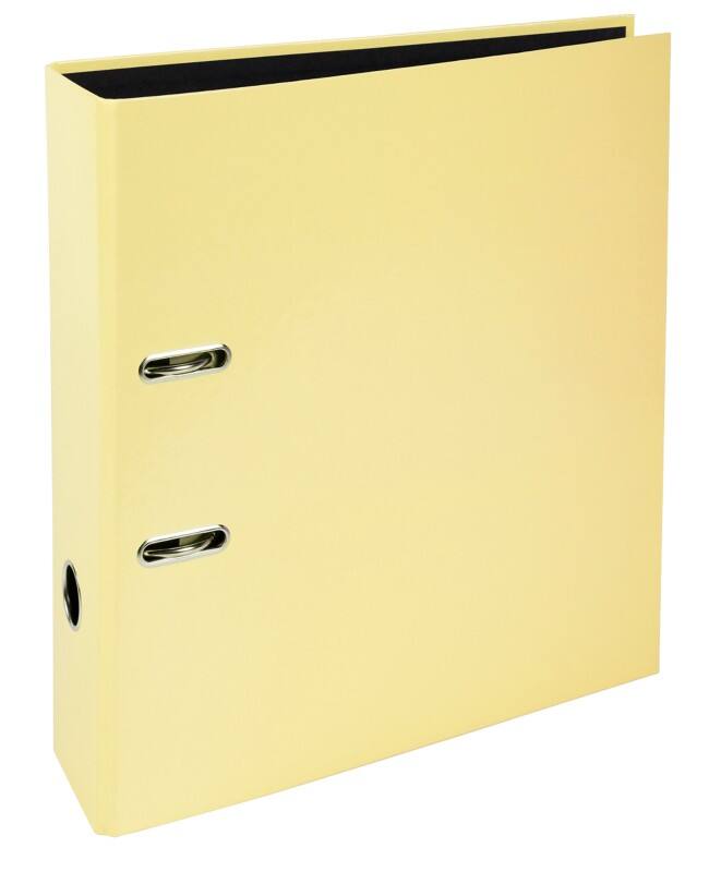 Exacompta Aquarel Prem Touch Wide Lever Arch File A4 80 mm Lemon 2 Rings 53569E Cardboard Portrait Pack of 10