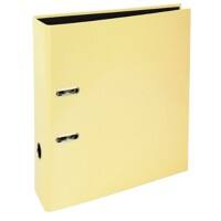 Exacompta Aquarel Prem Touch Lever Arch File A4 80 mm Lemon 2 Rings 53569E Cardboard Portrait  Pack of 10