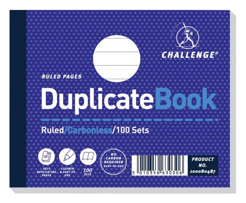 Challenge Ruled Duplicate Book with Card Cover 105 x 130 mm