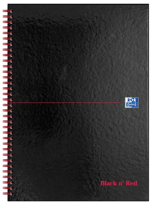 OXFORD Notebook A4 Squared Spiral Bound Cardboard Black 100 Pages