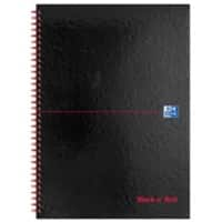 OXFORD Notebook A4 Squared Spiral Bound Cardboard Black 100 Pages