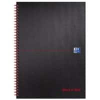 Oxford Black n' Red A4 Wirebound Matt Hardback Notebook Ruled 140 Pages