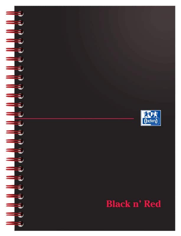 OXFORD Notebook A5 Ruled Spiral Bound Cardboard Black 100 Pages