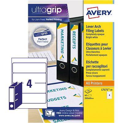 Avery Filing Labels L7171-10, 60 x 200 mm 10 Sheets of 4 Labels ...