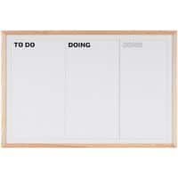 Bi-Office Whiteboard Magnetic Wall Mounted Lacquered Steel 90 (W)x60 (H) cm Pine Wood White