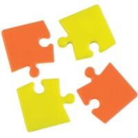 Bi Office Whiteboard Magnets Puzzle Orange and Yellow Pack of 4