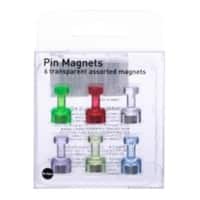Bi Office Whiteboard Magnets Transparent Assorted Pack of 6