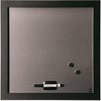 Bi-Office Wall Mounted Whiteboard 450 x 450mm Black Magnetic Silver Finish MDF