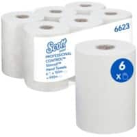 Scott Control  Hand Towels White 1 Ply 165 m 6623 Pack of 6