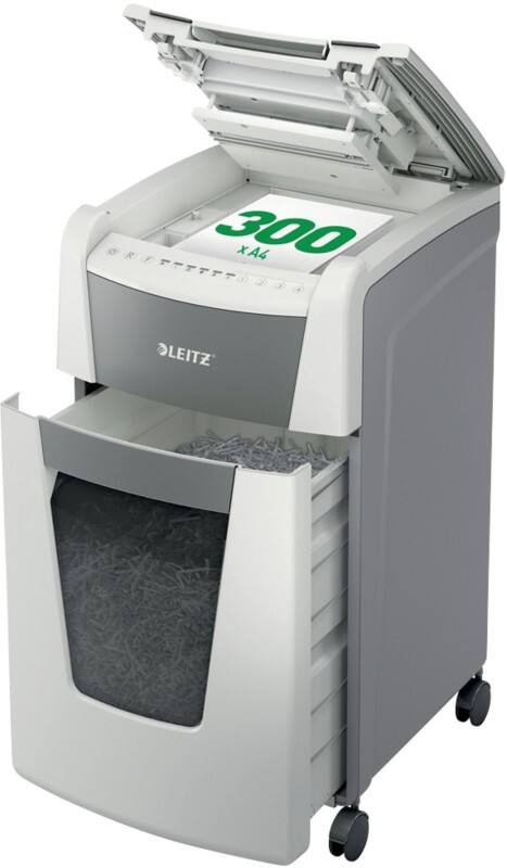 Leitz Auto Feed IQ Autofeed Shredder 330 Sheets Cross Cut Security Level P-4 60 L Office 300 P4