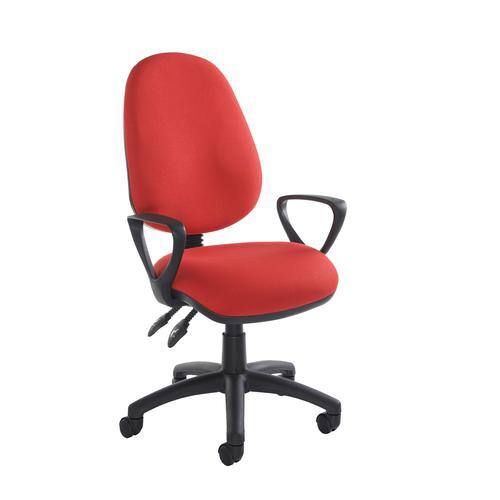 Unbranded Operator Chair Permanent Contact Fixed Armrest Red 115 kg Vantage 100