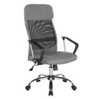 Basic Tilt Task Operator Chair Fixed Arms Chord Grey Seat With Headrest High Back