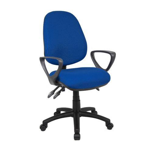 Unbranded Operator Chair Synchro Tilt Fixed Armrest Blue 115 kg Vantage 200