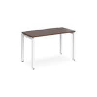 Rectangular Single Desk Walnut Wood Straight Legs White Adapt II 1200 x 600 x 725mm