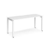 Rectangular Single Desk White Wood Straight Legs White Adapt II 1600 x 600 x 725mm