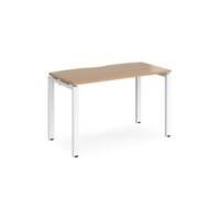 Rectangular Single Desk Beech Wood Straight Legs White Adapt II 1200 x 600 x 725mm