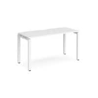 Rectangular Single Desk White Wood Straight Legs White Adapt II 1400 x 600 x 725mm