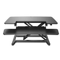 Height Adjustable Desk Converter Black Wood Sora 880 x 385 x 120-505mm