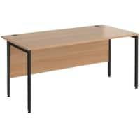 Rectangular Straight Desk Beech Wood H-Frame Legs Black Maestro 25 1600 x 800 x 725mm