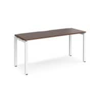 Rectangular Single Desk Walnut Wood Straight Legs White Adapt II 1600 x 600 x 725mm