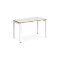 Rectangular Single Desk White/Oak Wood Straight Legs White Adapt II 1200 x 600 x 725mm